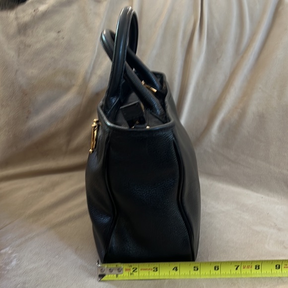 Tory Burch Horsebit Jaden Black Soft Pebbled Leather Satchel - Picture 3 of 9